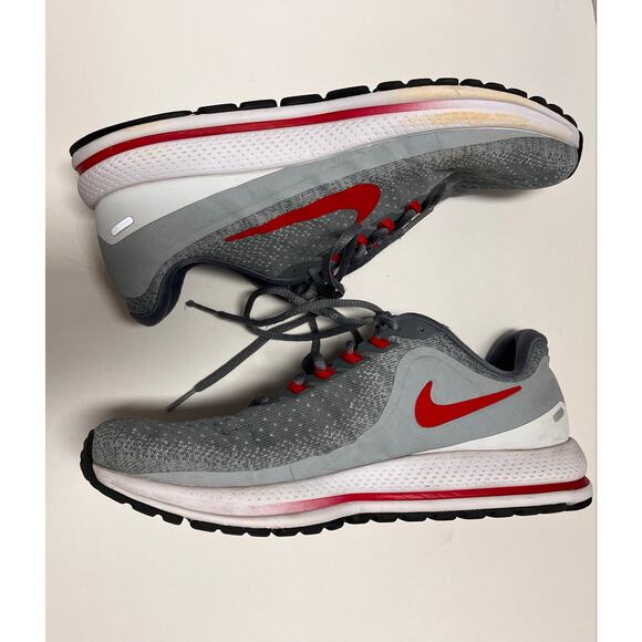 Nike Other - Nike Zoom Vomero 13 Men’s 9 Gray Red Running Shoes AO3181-064 Cushion Sneaker